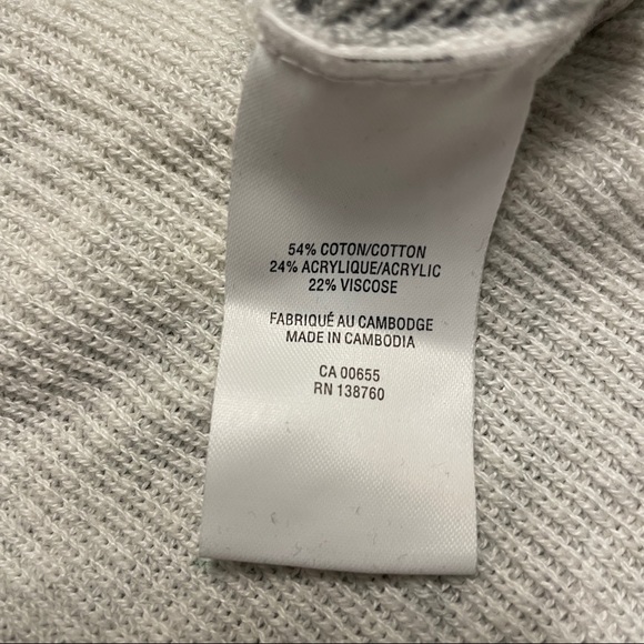 OkWhite and gray long sweater, cotton, acrylic and viscose, size XL (0X) - Picture 4 of 6